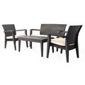 Rainbow Outdoor Alaska 4 Piece Seating Set with Cushions-Anthracite RBO-ALASKA-ANT-4PC-CUSH-CRM